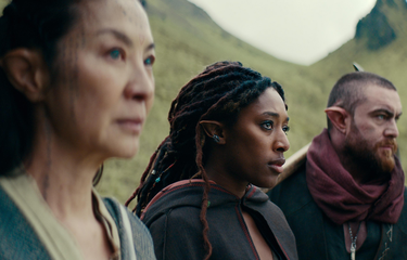 Michelle Yeoh, Sophia Brown, and Laurence O'Fuarain in The Witcher: Blood Origin (2022)