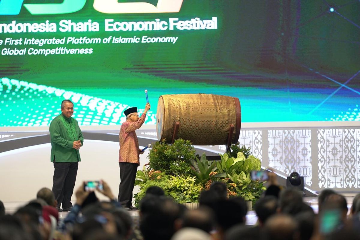 Maaruf Amin saat membuka resmi acara ISEF di Jakarta, Rabu (13/11/2019).