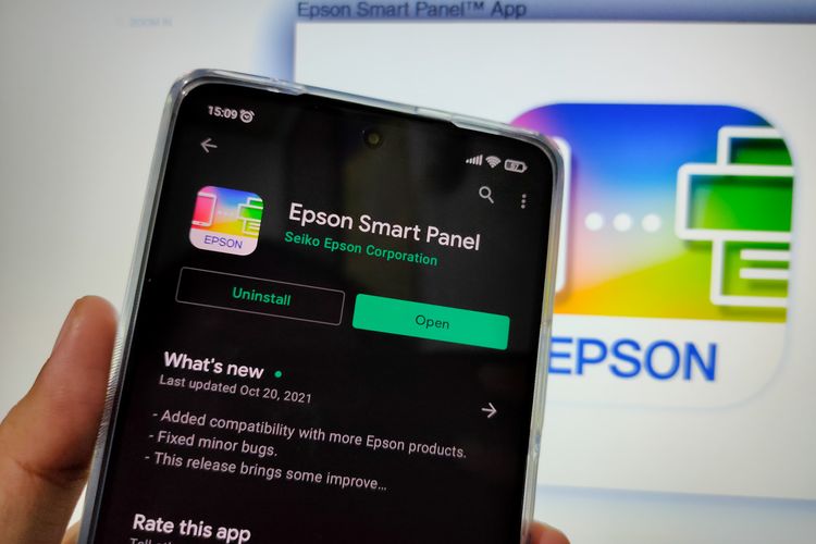 Ilustrasi aplikasi pendukung baru untuk printer Epson berteknologi WiFi, namanya Epson Smart Panel.