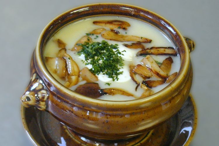 Ilustrasi krim sup jamur