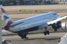 Video Detik-detik Pesawat British Airways Terpaksa Batal Mendarat karena Angin Kencang