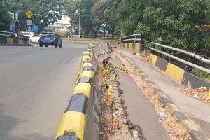 Jembatan di Kelapa Gading Jakut Hampir Ambruk, Beton Ambles dan Besi Rangka Mulai Terlihat