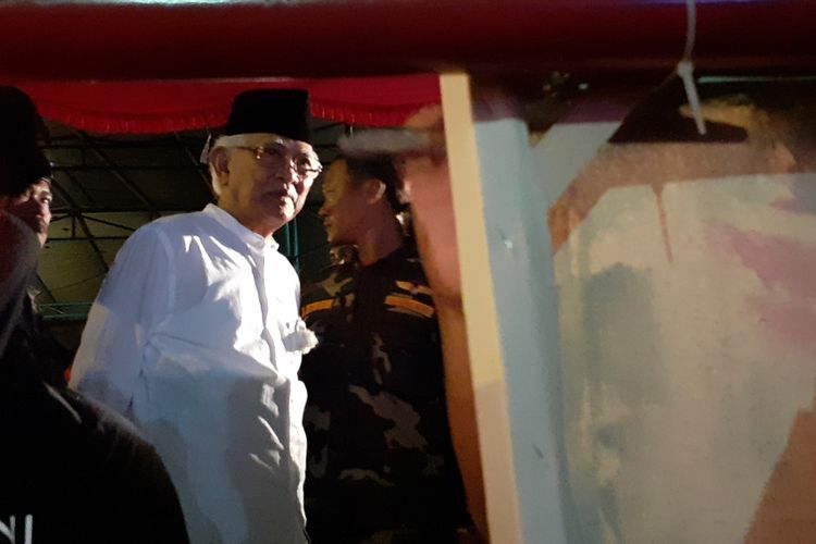 Ulama kharismatik asal Rembang, Jawa Tengah KH Mustofa Bisri atau Gus Mus di forum ulang tahun tahun ke 75 di Sam Poo Kong, Semarang, Rabu (14/8/2019) malam.