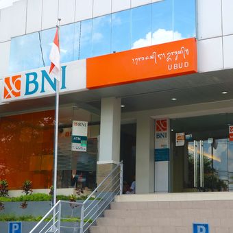 Ilustrasi kantor cabang PT Bank Negara Indonesia (Persero) Tbk atau BNI. 