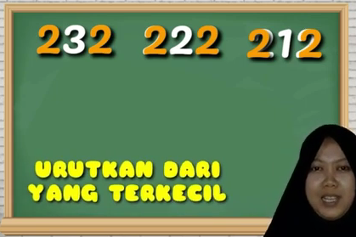 Tangkapan layar Program Belajar dari rumah yang tayang di TVRI pada Selasa, 25 Agustus 2020 dengan materi Menulis Angka, Membandingkan, Mengurutkan, dan Menjumlahkan Bilangan untuk SD Kelas 1-3. 

