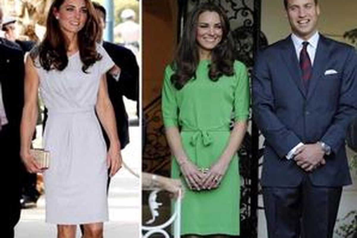 Gaun Peridot dari Roksanda Illinic (kiri), dan gaun Maja dari Diane von Furstenberg.