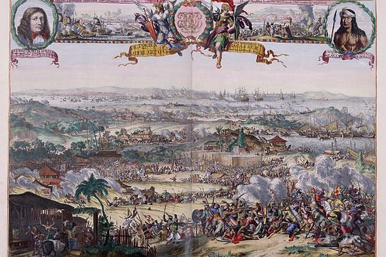 Ilustrasi Perang Makassar yang berlangsung sejak 1666 hingga 1669