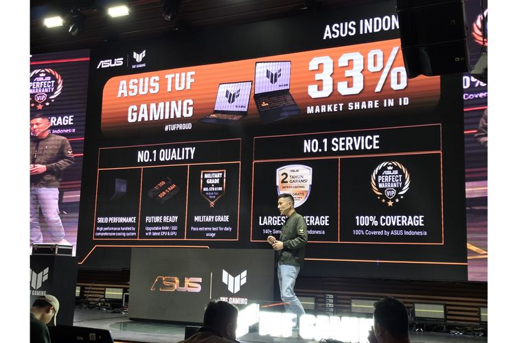 Khusus di segmen gaming, lini Asus TUF Gaming juga menyumbang porsi sebesar 33 persen di Indonesia, setidaknya menurut data GfK per Februari 2026. 