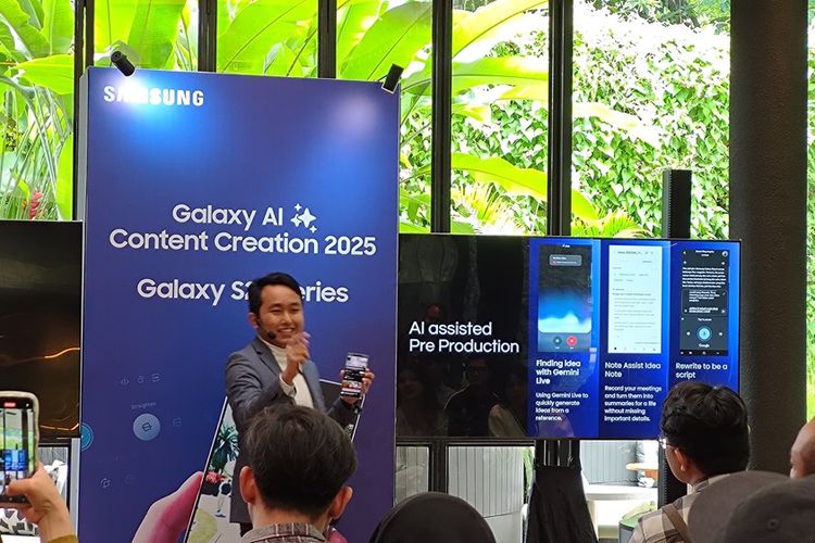 Anjas Maradita, Content Creator & AI Enthusiast dalam acara Galaxy AI for Content Creation di Jakarta Selatan, Kamis (6/2/2025).