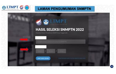 Laman pengumuman SNMPTN 2022