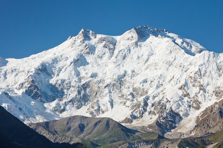 Gunung Nanga Parbat di Pakistan, yang dikenal sebagai gunung tertinggi kesembilan di dunia.