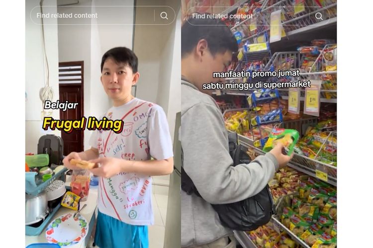 Tangkapan layar pengguna Tiktok dengan akun @welly_d18 (kiri) dan @daniel_anthonyyy (kanan). Di tengah biaya hidup kota yang kian menekan, warga membagikan cara bertahan dengan tetap memberi ruang untuk self-reward, bukan dengan boros, tetapi dengan sadar.