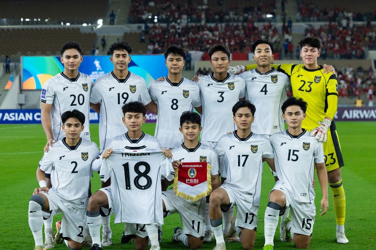Starting eleven Timnas U17 Indonesia saat mengalahkan Afghanistan pada matchday ketiga Grup C Piala Asia U17 2025, Jumat (11/4/2025) dini hari di Stadion Prince Abdullah Al faisal, Jeddah.