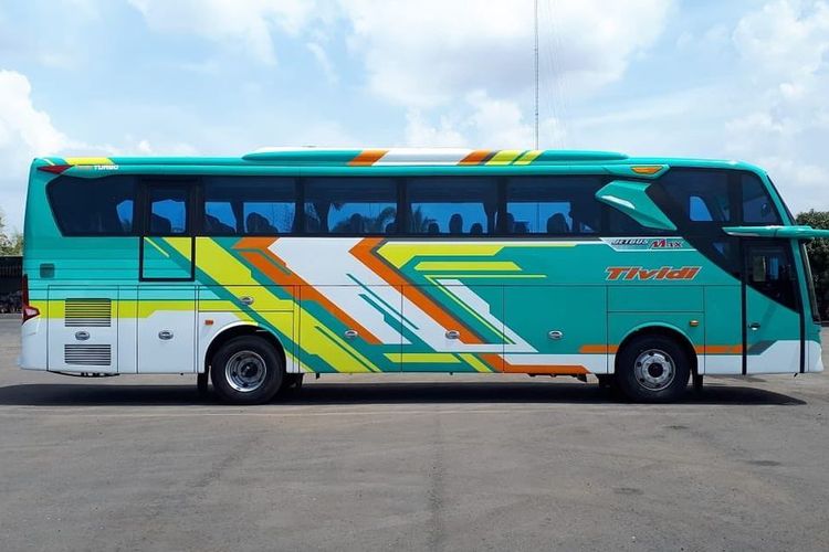 Bus PO Tividi yang terlibat kecelakaan