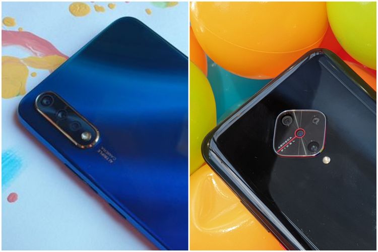 Beda desain kamera belakang Vivo S1 (kiri) dan Vivo S1 Pro (kanan).