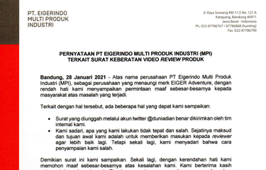 Tangkapan layar penjelasan dari PT Eigerindo MPI soal viralnya surat keberatan di media sosial pada Kamis, (28/1/2021).