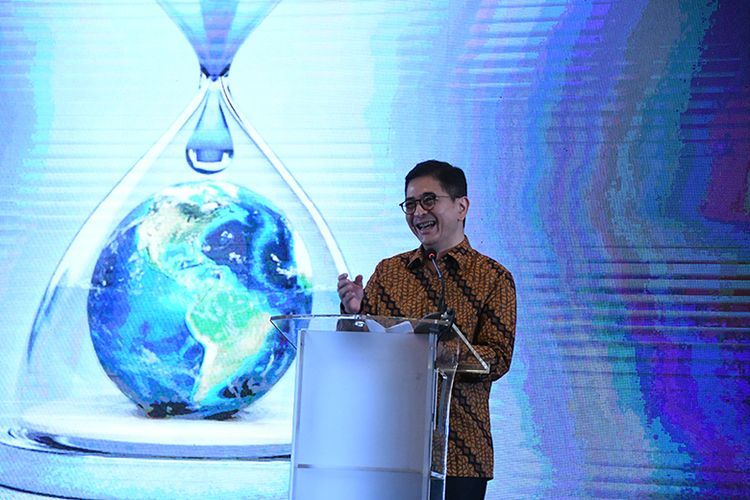 Ketua Umum Kadin Indonesia Arsjad Rasjid dalam acara B20 Investment Forum. 


