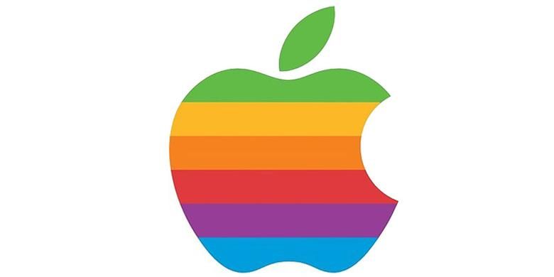 Logo Apple versi pelangi karya Rob Janoff