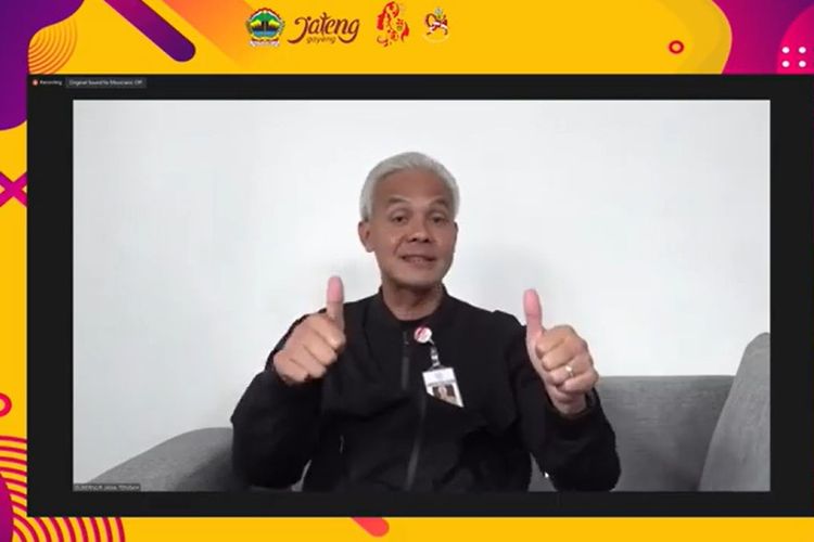 Gubernur Jateng Ganjar Pranowo membuka peringatan Hari Ibu 2022 dan merilis Garpu Perak secara virtual, Jumat (16/12/2022).