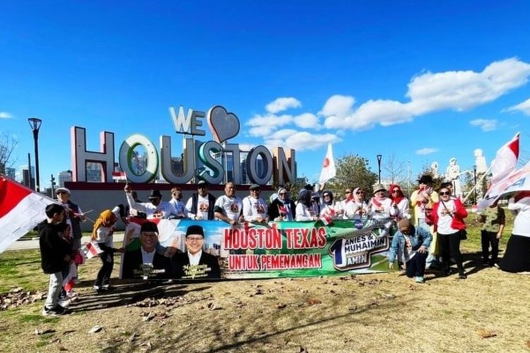 Tim relawan capres-cawapres Anies Baswedan dan Muhaimin Iskandar berkumpul di Houston, Texas, Sabtu, 3 Februari 2024. 