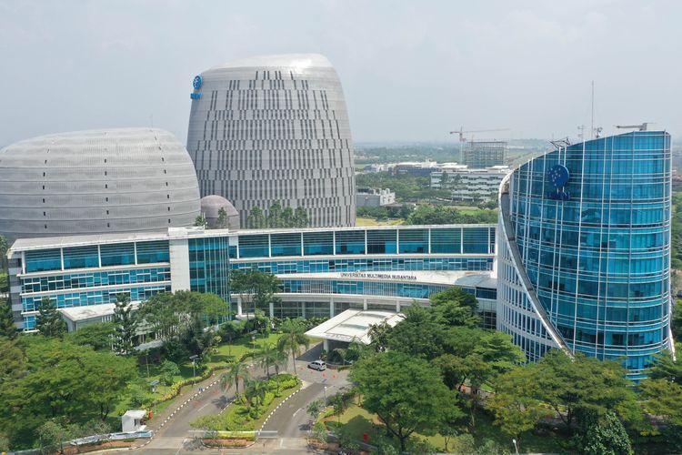 Potret gedung Universitas Multimedia Nusantara, Tangerang, Banten.