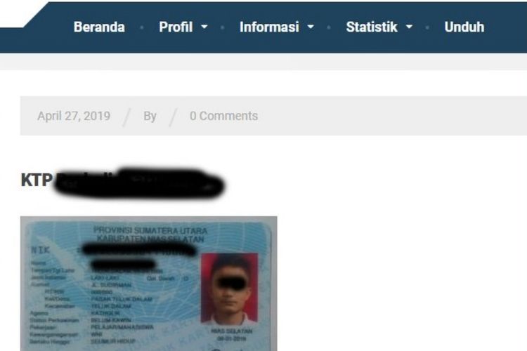 Tangkapan layar dari unggahan foto yang diduga berasal dari website BBPSDMP Kominfo Medan.