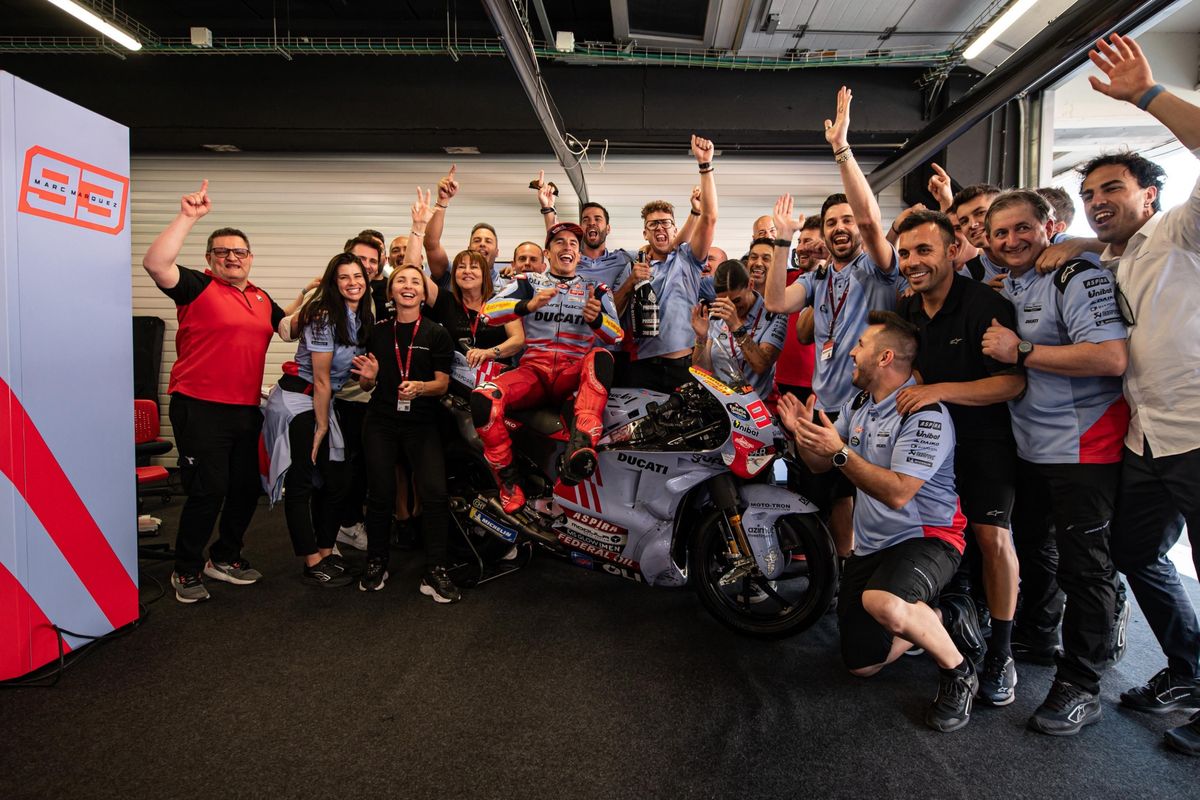 Marc Marquez saat berlaga pada MotoGP Catalunya 2024