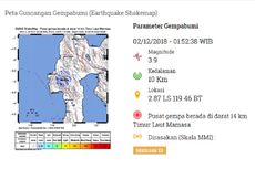Gempa Hari Ini: M 3,9 Getarkan Mamasa