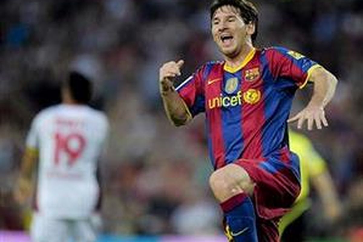 Penyerang Barcelona, Lionel Messi.