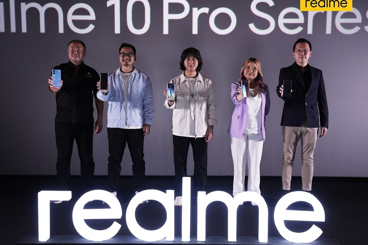 Realme resmi meluncurkan ponsel Realme 10 Pro Plus 5G dan Realme 10 Pro 5G di Indonesia, Selasa (10/1/2023).