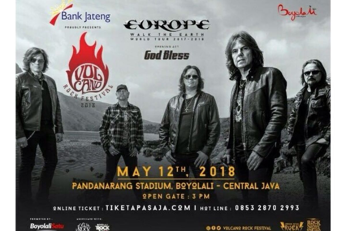 Volcano Rock Festival menampilkan band legendaris God Bless hingga Europe.