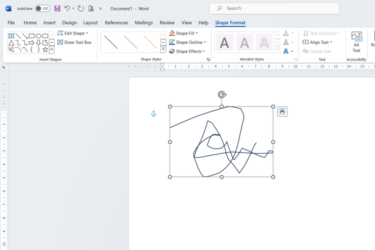 Ilustrasi cara membuat tanda tangan di Word.