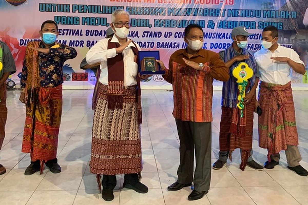 Kemendesa PDTT melalui Ditjen PPKT memberikan bantuan satuan permukiman Kapitan Meo di kawasan transmigrasi Kobalima Timur, Kabupaten Malaka, Provinsi Nusa Tenggara Timur (NTT), Minggu (24/4/2022). 