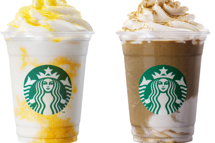 Tokibi Creamy Frappuccino Blended Cream dan Iiji Bo Hojicha Frappuccino Blended Cream di Starbucks Jepang.