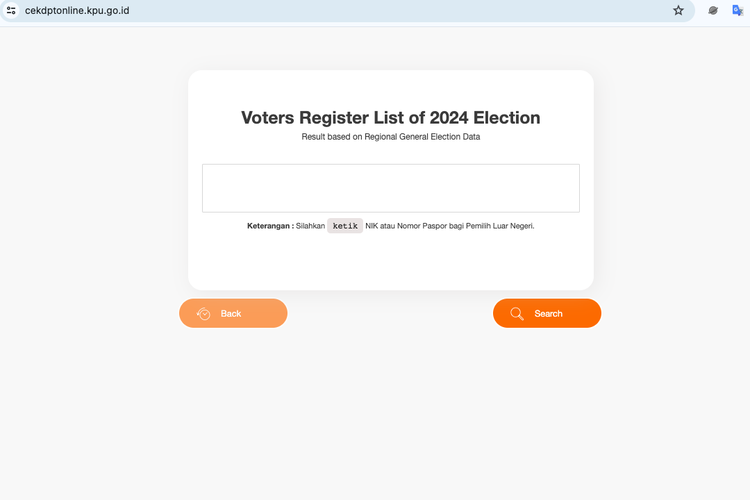 Link untuk mengecek nama di daftar pemilih Pemilu 2024