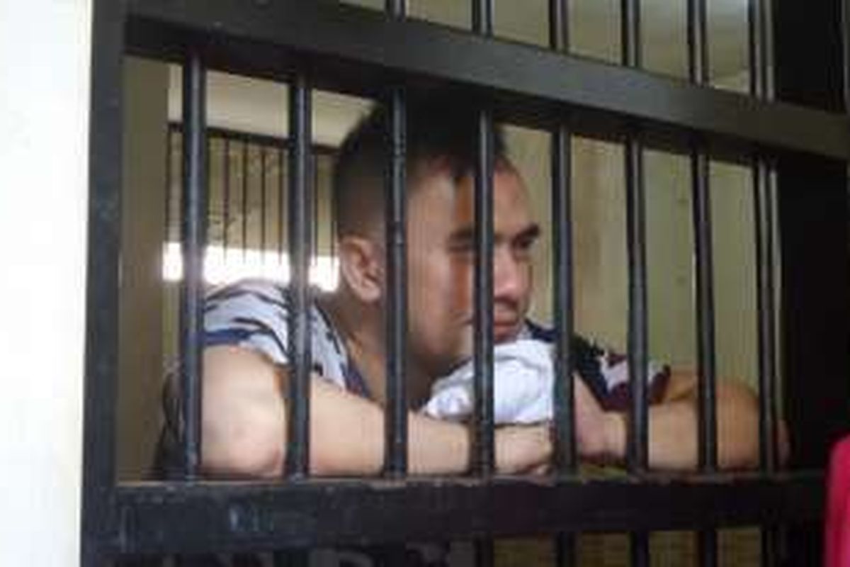 Saipul Jamil di sel tahanan Pengadilan Negeri Jakarta Utara, Senin (23/5/2016).