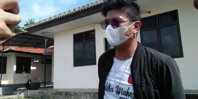 Andika eks Kangen Band saat di Ditnarkoba Polda Lampung, Rabu (10/2/2021).
