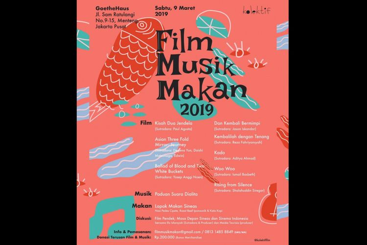 Pergelaran Film Musik Makan 2019 akan diadakan di GoetheHaus, Jakarta, pada 9 Maret 2019.