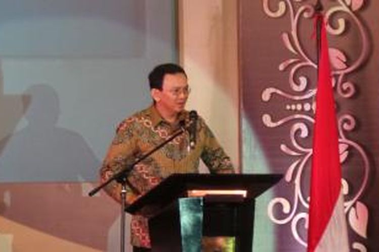 Gubernur DKI Jakarta Basuki Tjahaja Purnama membuka Rakerda REI (Real Estate Indonesia) DKI, di Hotel Ritz Carlton, Selasa (1/12/2015).