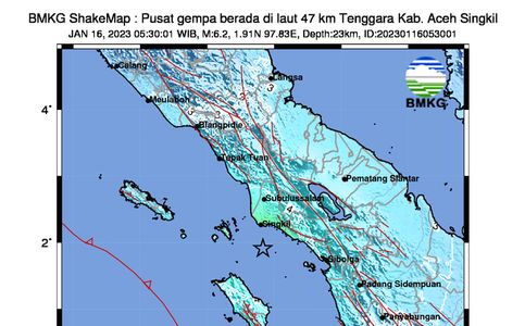 6.2-Magnitude Quake Hits Off Indonesia's Sumatra: USGS