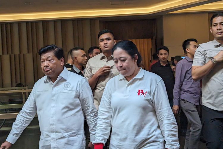 Ketua Dewan Perwakilan Rakyat Republik Indonesia (DPR RI) Puan Maharani saat berada di Kota Malang, Jawa Timur, Sabtu (20/1/2024).