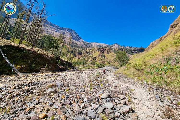 Salah satu titik jalur pendakian Rinjani via Torean, Jumat (1/9/2023).