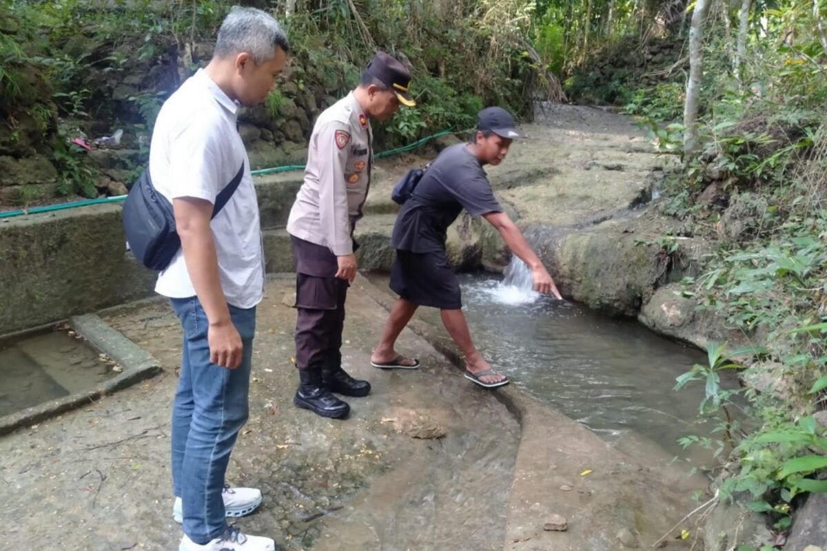 Lokasi balita tenggelam di Sungai Bendo Padukuhan Kepuhan RT. 11, Argorejo, Sedayu, Bantul, DI Yogyakarta, Selasa (10/6/2025).