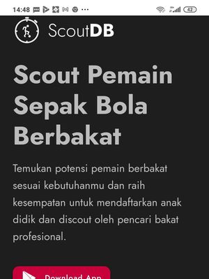 Tangkapan layar aplikasi ScoutDB