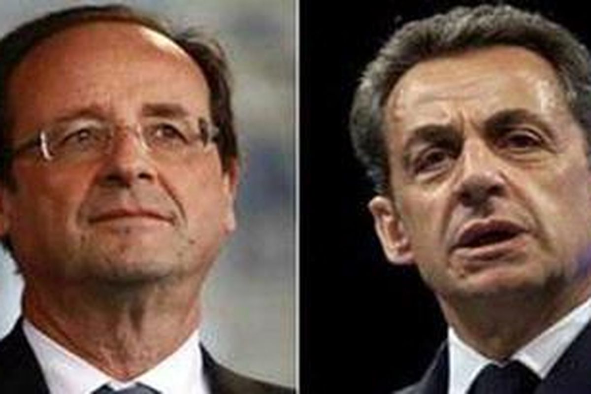 Francois Hollande dan Nicolas Sarkozy akan bertarung dalam pemungutan suara tahap kedua.