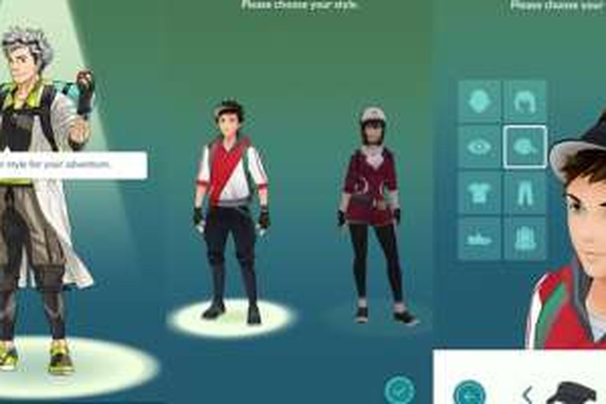 Sebelum berburu Pokemon di gim Pokemon Go, pengguna atau disebut Pokemon Trainer, bisa memilih profile yang dianggap sesuai dengan karakternya. 