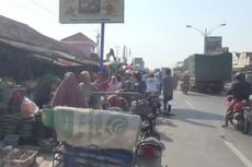 Pasar Tumpah Bulakamba Jadi Titik Kemacetan Arus Mudik di Brebes, Tidak Ada Pospam Polisi