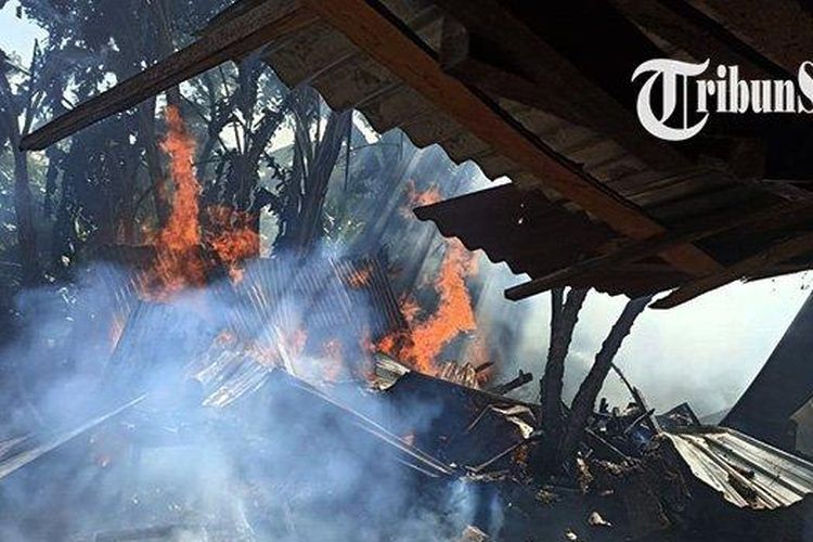 Dapur milik Sronto, warga Dusun Bulusari, Desa Bulusulur, Kecamatan Wonogiri, Kabupaten Wonogiri, Jawa Tengah, yang terbakar pada Selasa pagi (18/7/2023).