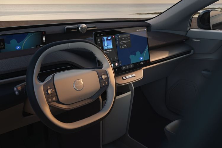 layar utama dengan Gemini AI yang ada di Volvo EX60.
