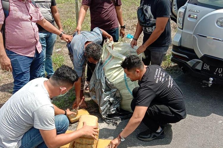 Seorang sopir diringkus Tim Dit Res Narkoba Polda Sumut karena mengedarkan 30 kg ganja pada Jumat (10/9/2021). Pelaku mengaku diupah Rp 21 Juta jika berhasil mengedarkannya.